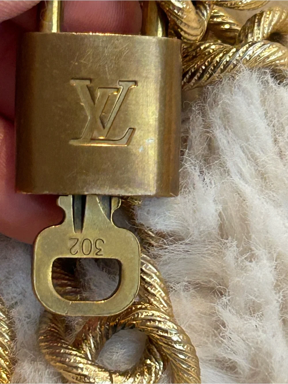⭐️Stunning Louis Vuitton key & lock on a rare Monet chunky link chain ⭐️
